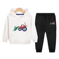 thumbnail image 2 of YDFCWXW Fleece Pullover Hoodie and Pants Outfit Set Toddler to Little Kid 2-12 Years (White, 2-3 Years), 2 of 5