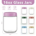 thumbnail image 3 of FOUKUS 6 Pack 16oz Glass Mason Jars with Airtight Lids: Overnight Oats Containers with Lids, Meal Prep Jars for Salad, Yogurt, Chia Pudding, Small Food Storage Cups for Breakfast On-the-Go, 3 of 6