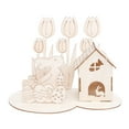 thumbnail image 2 of Mdesiwst Ornament Material Package Easter Day DIY Wooden House Rabbit Flower Figurine 3D Puzzle Easy Completion Entertainment Decoration Ornament Material Bag, 2 of 5