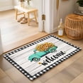 2x3ft Area Rug,Spring Farm Teal Truck Flower Washable Large Rugs Soft ...