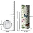 thumbnail image 5 of 20oz Pioneer Flower and Butterfly Skinny Tumblers Stainless Steel Tumbler with Lid and Straw,Vacuum Insulated Double Wall Travel Tumbler Cups with Cleaning Brush for Coffee,Tea, 5 of 6