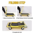 thumbnail image 4 of Yeshouse Carro de mano - Plataforma de transporte de acero con ruedas de goma, carro plegable de alta resistencia para carga, mudanza y almacenamiento en el hogar, garaje y almacén, 4 of 7