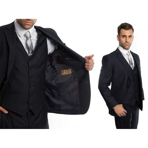ELEGANT THREE PIECE MEN'S SOLID SUIT