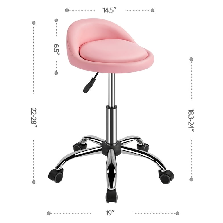 Easyfashion Adjustable Rolling Salon Stool Swivel Spa Massage
