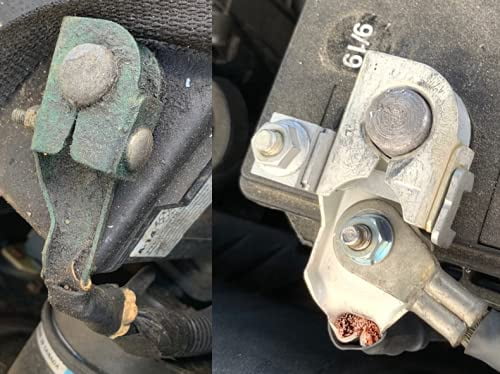 NEW 7T4Z-14450-BA Crimp NEGATIVE Battery Terminal for Corroded Replacement on F 150 Rangers Vans and many other vehicles - up to 1 AWG Cable w Heatshrink
