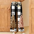 thumbnail image 2 of QATAINLAV Pajamas Pants for Women Christmas Plaid Graphic Comfy Cotton Pajamas Pants Casual Elastic Waist Loose Wide Leg Bottoms Pants Loungwear Multicolor XXL, 2 of 8