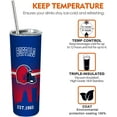 thumbnail image 4 of 20oz Football Buffalo Stainless Steel Tumbler with Lid and Straw for Football Fans Gifts Football Skinny Travel Mug Tumbler Cup for Men Women Keeps Drinks Cold & Hot, 4 of 6