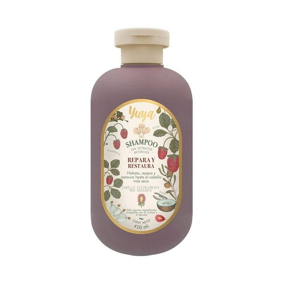 Shampoo Yuya Republic Cosmetics repara y restaura argán y pantenol frutos rojos 450 ml