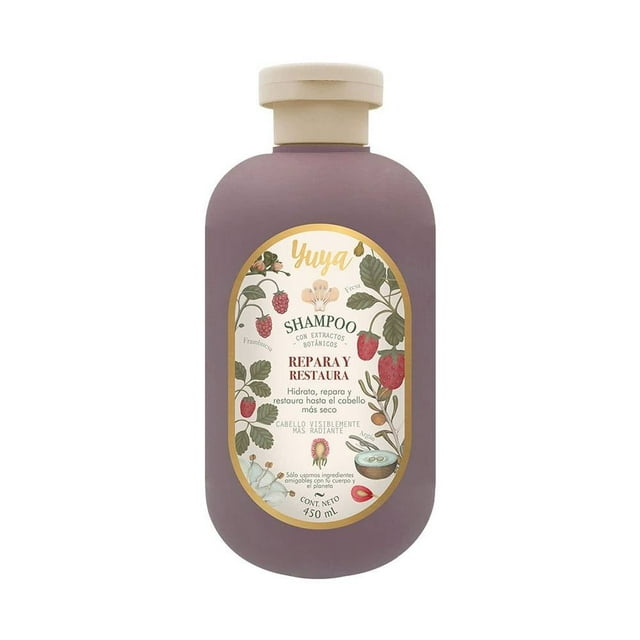 Shampoo Yuya Republic Cosmetics repara y restaura argán y pantenol frutos rojos 450 ml