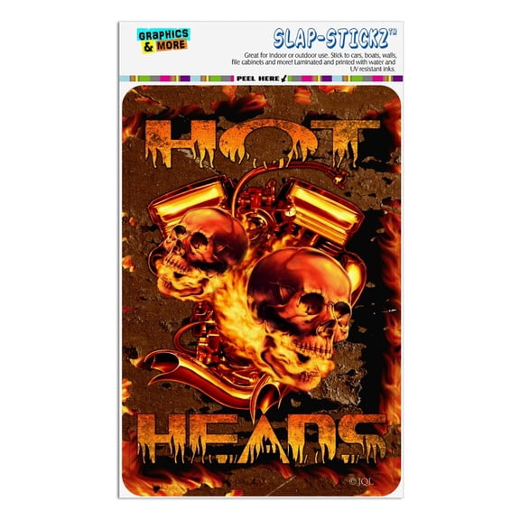 Hot Heads Pistons Skulls Biker Motorcycle Chopper Home Business Office Sign