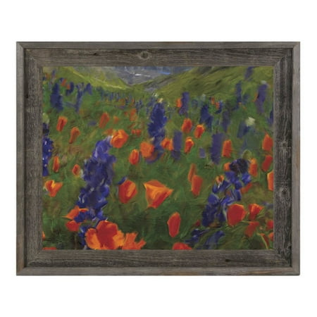 Click Wall Art Alps Flowers Framed Painting Print