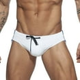 thumbnail image 3 of Bovxnpu Men's Swim Briefs Mens Solid Quickly Dry Zipper Drawstring Low Waist Men's Swimwear (Men's or Men's Big & Tall), 3 of 4