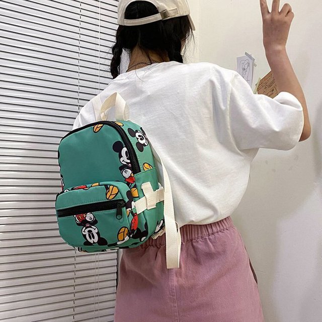 Nuevo bolso de moda para niños de Disney, mochila para niños de Mickey Mouse, mochila con patrón de Mickey y Minnie para primavera y otoño, regalos para niños Gao Jinjia LED