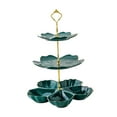 thumbnail image 5 of WeiLaiKeQi Tiered Ceramic Cake Stand Afternoon Tea Stand for Tea Party Wedding Birthday 3 Tier Green, 5 of 9