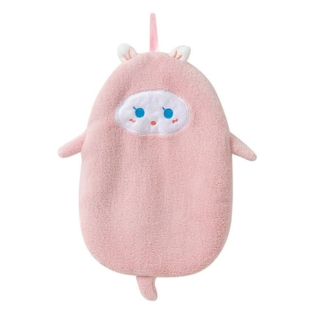 

Heiheiup Hangable Cute Animal Hand Towel Coral Velvet Absorbent Towel Home Kitchen Towel Cartoon Hanging Towel Hairdresser Towels