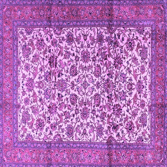 Ahgly Company Indoor Square Persian Purple Traditional Area Rugs, 7' Square