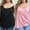 Black+Pink, variant on 2 Pack Plus Size Camisole for Women with Built-in Bras Adjustable Strap Tank Top Summer Loose Fit Cami Shirt, Seamless Padded Solid Cami Tank Top, Non-Removable Padding XL-5XL