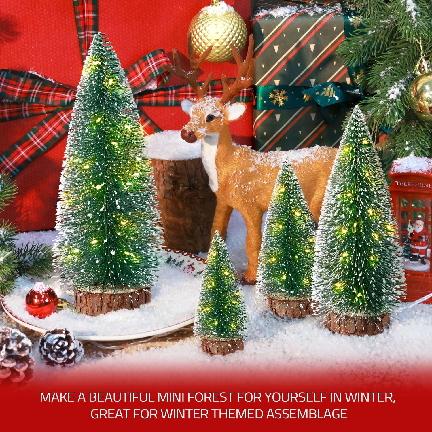 Ayieyill 4-Piece Mini Christmas Tree Set with LED Lights photo 3
