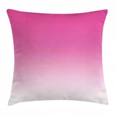 Ombre Throw Pillow Cushion Cover, Hot Pink Candy and Cream Inspired Ombre Digital Design Art Print Modern Room Decorations, Decorative Square Accent Pillow Case, 24 X 24 Inches, Pink, by Ambesonne