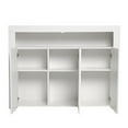 thumbnail image 6 of Console Table High Gloss Sideboard with 16 Colors LED Lights and Open Shelf, Bar Cabinet Kitchen Buffet Cabinet Storage Server Table with 3 Doors - White, 6 of 8