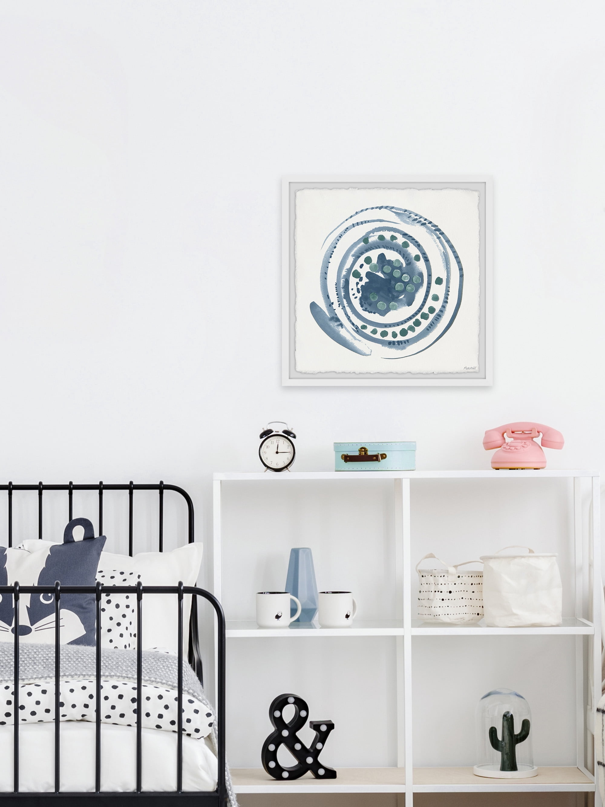 Marmont Hill Swirl of Blue Framed Wall Art