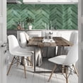 thumbnail image 3 of DEWOO 10 Sheets Thicker Herringbone Peel and Stick Backsplash, 11.5”×9” Stick on Wall Tiles, Self Adhesive Tile Sticker for Kitchen Backsplash and Bathroom, Light Green, 3 of 15