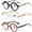 Black & Transparent & Brown, variant on 3 Pairs of Beige Frame Black Temple Classic Round Blue Light Blocking Reading Glasses 1.50 Stylish Trendy Readers +1.50 for Women Men