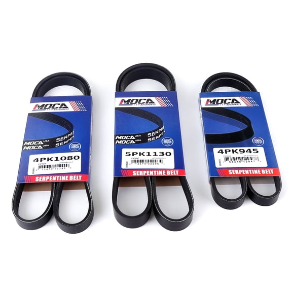 MOCA AUTOPARTS 3 Pcs Serpentine Drive Belt Set Fit for 2003-2006 Kia Sorento 3.5L & 2007 Kia Sorento 3.8L