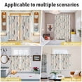 thumbnail image 6 of Teal Beige Tropical Leaves Kitchen Curtains Small Short 39 Inch Length, Farmhouse Burlap Aesthetics Grommet Bedroom Living Room Curtains, Light Filtering Cafe Curtain Drapes 2 Panels Set 55''x39'', 6 of 9