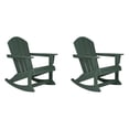 thumbnail image 2 of GARDEN Set of 2 - Plastic Outdoor Rocking Chairs for Patio Porch, Dark Green, 2 of 10