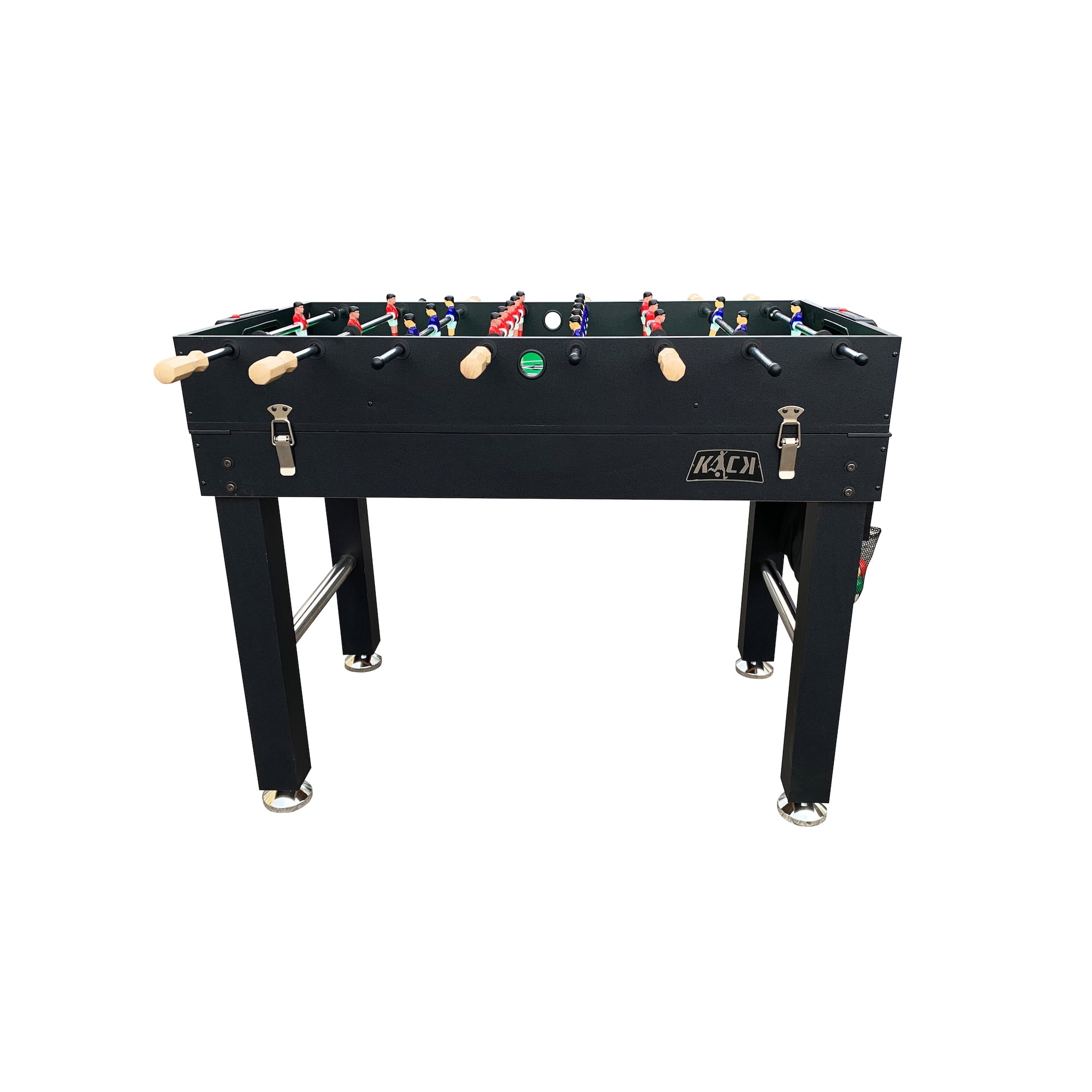 KICK Quad 48″ 4-in-1 Multi Game Table (Black) - Combo Game Table Set - Foosball, Billiards/Pool, Glide Hockey and Table Tennis for Home, Game Room, Friends and Family!