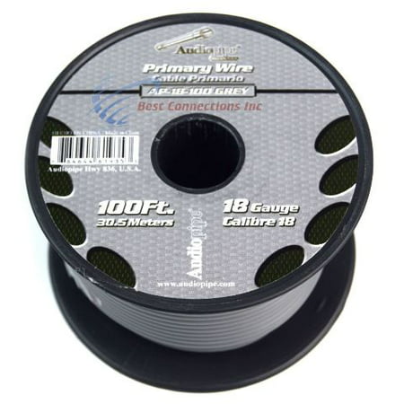 18 Gauge 100 Feet Gray Audiopipe Car Audio Home Remote Primary Cable Wire