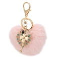 thumbnail image 2 of Llavero Con Forma De Corazón Esponjoso, Bola De Piel, Llavero, Bolso Rosa, Accesorio Decorativo Colgante, 2 of 7