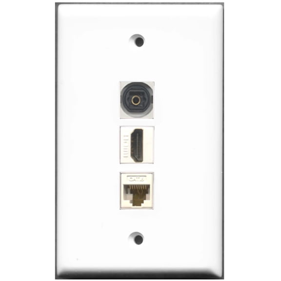 Ultra Spec Cables 1 Port HDMI 1 Port Toslink 1 Port Cat6 Wall Plate F/F
