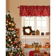 thumbnail image 3 of Red Christmas Valances for Windows, Shiny Star Xmas Tree Balls Snowflake Winter Rod Pocket Valance Short Window Treatments Curtains for Kitchen Bathroom Bedroom Decor, 42 x 12 In, 3 of 9