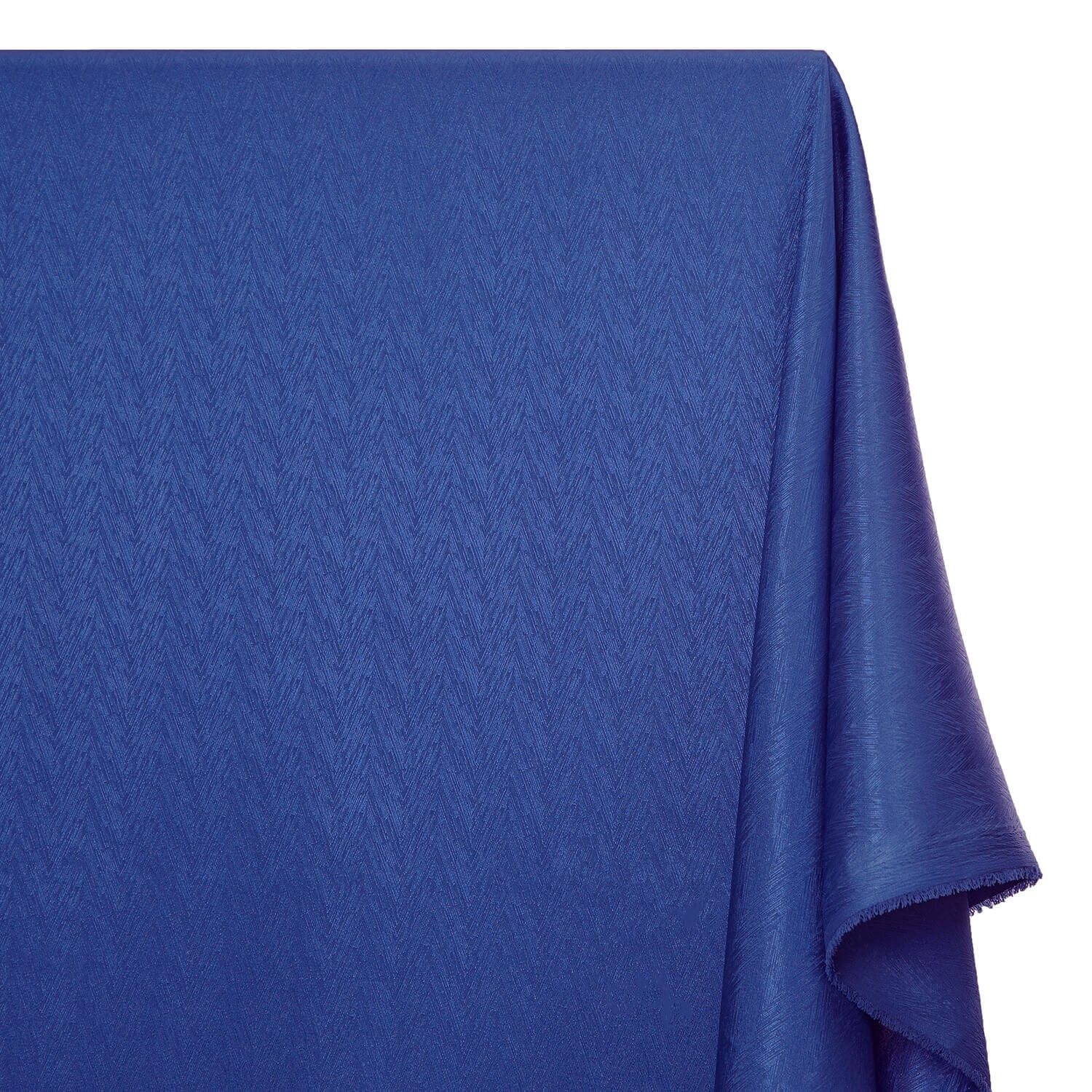 Striped Herringbone Shiny Polyester Stretch Lightweight Satin Jacquard Fabric By The Yard - For Sewing Apparel, Accessories, & Home Décor - Royal Blue (5 Yards)