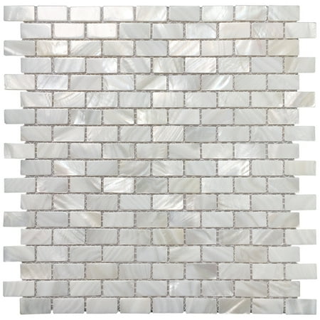 Art3d Mother of Pearl Mosaic Tiles for Bathroom Backsplashes, White Subway Backsplash Tiles(1 (Best Thinset For Glass Tile Backsplash)