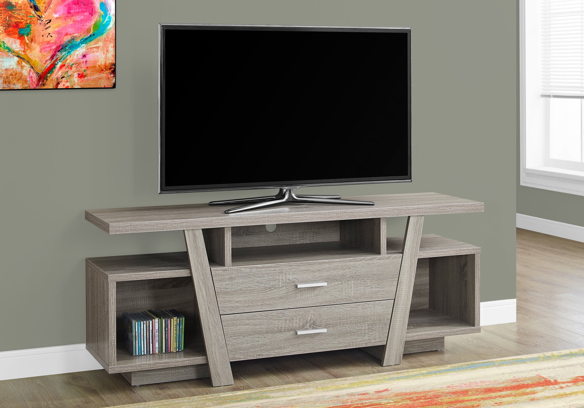 I-3528 48"L Monarch Specialities Tv Stand Dark Taupe 