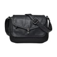 thumbnail image 2 of Bolso de hombro Hugo de cuero estilo Vintage bandolera informal de viaje negro, 2 of 7