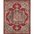 thumbnail image 1 of Unique Loom Utopia Collection Traditional Medallion Vintage Warm Tones Area Rug, 8' x 10', Burgundy/Beige, 1 of 2