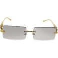 thumbnail image 2 of Flawless Rimless Rectangle Vintage Sunglasses Fashion Frameless Tinted Glasses for Women Men, 2 of 4