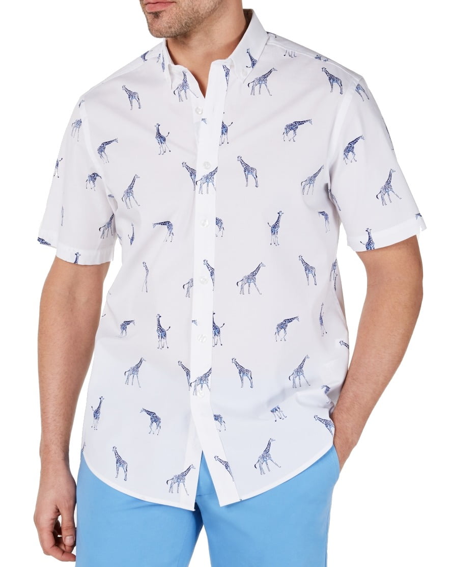 Mens Shirt Small GiraffePrint Button Down S
