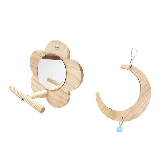Almencla Balançoire en Bois Perruche Jouet Perruche Multifonction pour Perruches Conures Perruche L