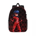 thumbnail image 2 of Mochila similar a Miraculous Ladybug con estampado ligero e informal para niños, mochila para jóvenes, mochila escolar de dibujos animados de 15 pulgadas, 2 of 5