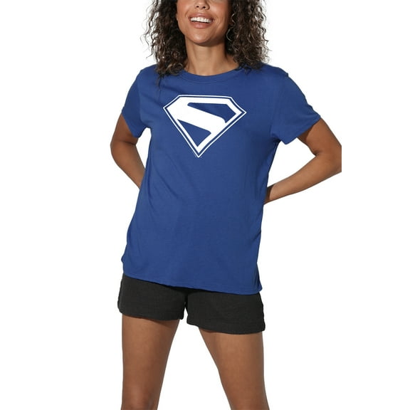 Superman 2025 New Logo White Women's Loose T-Shirt