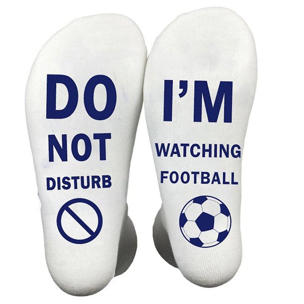 Calcetines divertidos novedosos con texto en inglés "Dot Not Disturb" para ver medias de fútbol