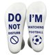 thumbnail image 1 of Calcetines divertidos novedosos con texto en inglés "Dot Not Disturb" para ver medias de fútbol, 1 of 5