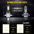 thumbnail image 2 of H4 LED Headlight High/Low Beam 9003/H4/HB2 LED Bulbs Xenon 6000K White Pack of 2, 2 of 9