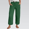 thumbnail image 4 of JJHGVB Cropped Trouser Thin Pants Capris pedal pushers for women Cropped Lounge Trousers Capris with Pockets women's capris Lightweight Wide Leg Trousers Baggy Straight Leg Gauze Pant Z1- 3XL, 4 of 5