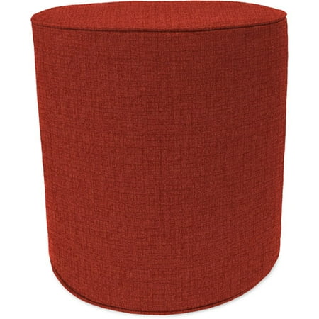 - Jordan Manufacturing Round Outdoor Patio Pouf Ottoman, Husk Texture Brick